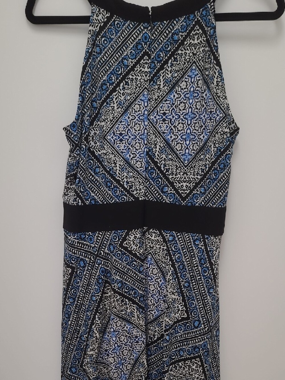 le chateau Black and Blue Printed Halter Midi Dress - Picture 5 of 7